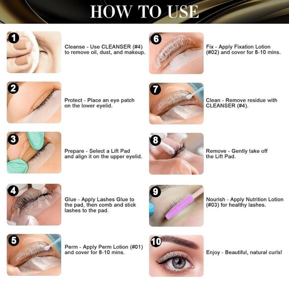 Lash Lift Kit, Eyelash Perm Kit, Long-Lasting Curling & Lifting, Gentle Formula - Picture 3 of 7